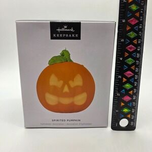 2024 Hallmark Keepsake Spirited Pumpkin Ornament Halloween Lights &‎ Sound NEW